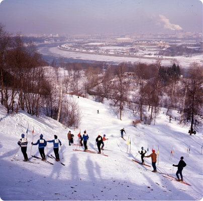 Лыжники на Ленинских горах. Шагин Иван Михайлович. 1965 - 1973