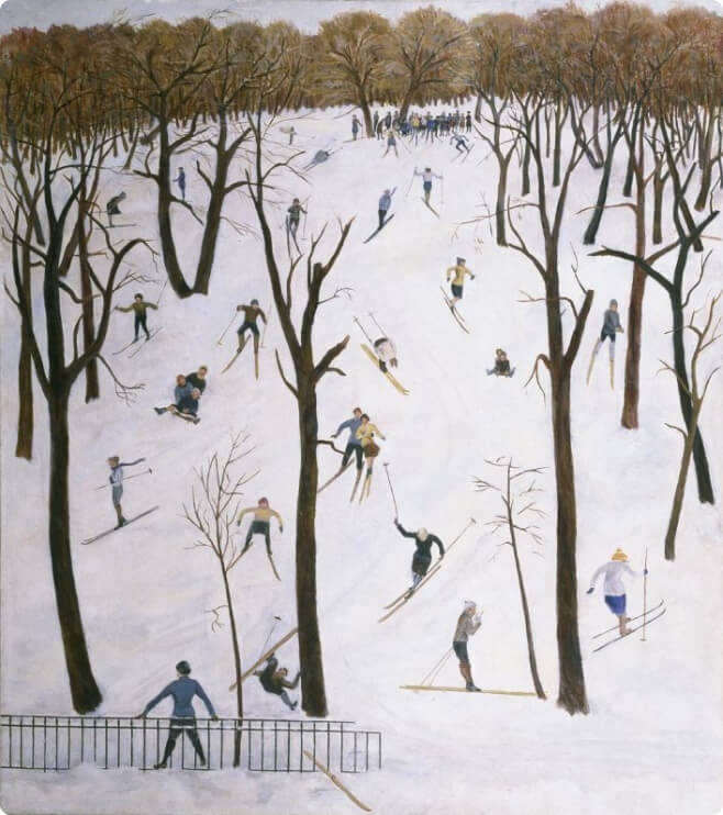 Картина «Лыжники». Лучишкин Сергей Алексеевич. 1926