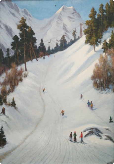 Чегетская горнолыжная трасса. Ваннах М.А. 1980