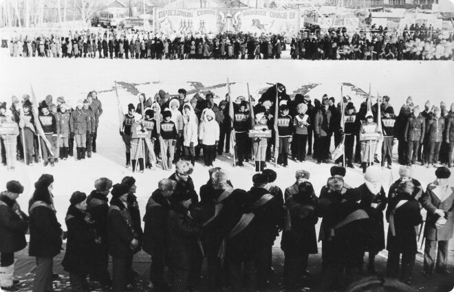 Праздник Севера. Построение команд. 1981