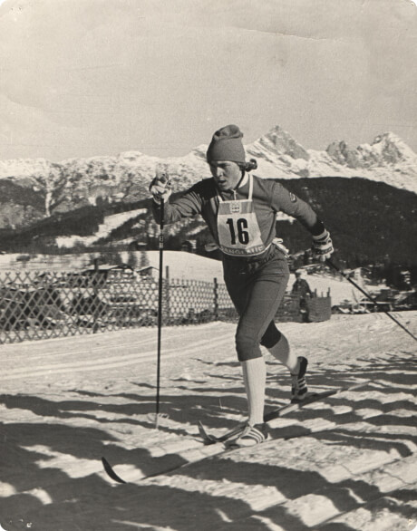 На лыжной трассе Сметанина Р. П. на ХII Олимпийских играх в г.Инсбурге 1976 год
